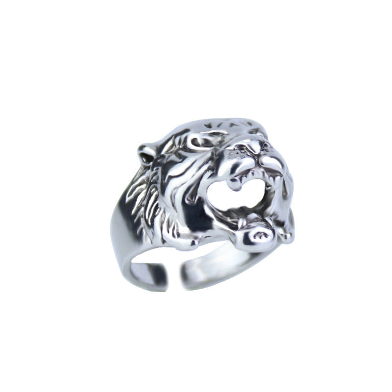 Wholesale Open tiger head men's vintage ring