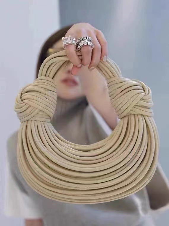 Wholesale Gold Handwoven Noodle Bag Hand Crossbody Bag