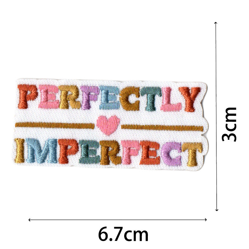 Wholesale Bohemian embroidered fabric patch with positive energy quotes for bags  DIY Patches