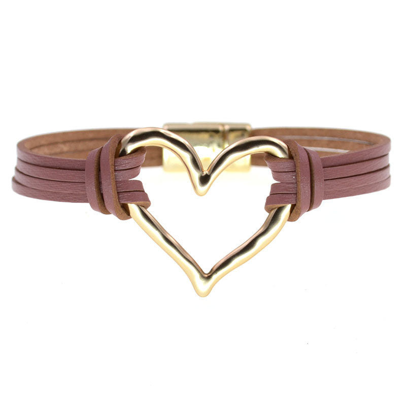 Wholesale Layered large heart-shaped women' s bracelet