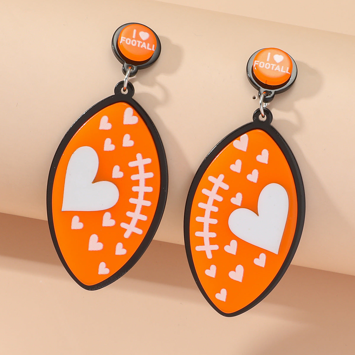 Wholesale Sports Rugby Acrylic Football Earrings