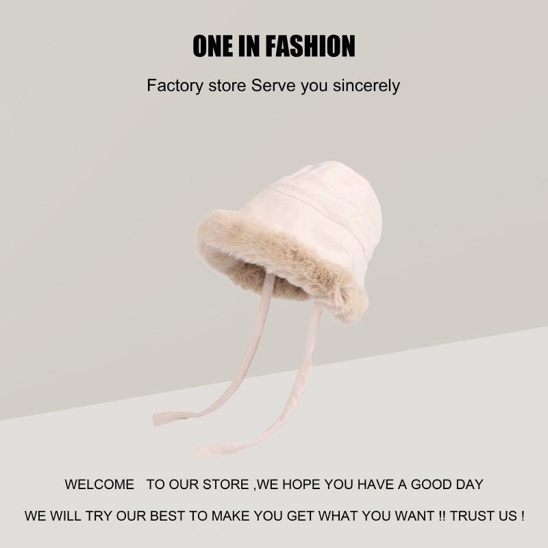 Wholesale Winter Velvet Thickened Warm Plush Fisherman Hat