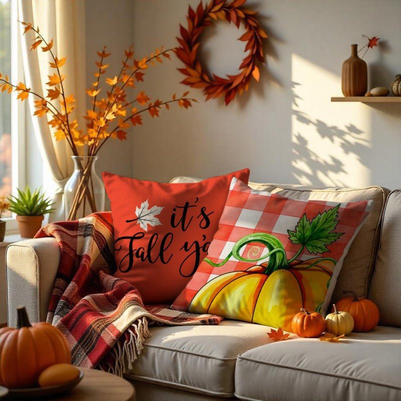 Wholesale Thanksgiving pumpkin pillow linen dirt-resistant breathable seat cushion sofa pillow case
