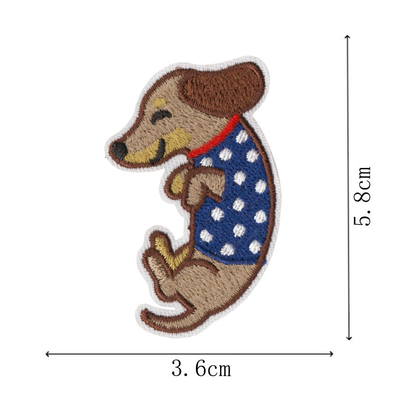 Wholesale Modern Dachshund Embroidered Patch Set 10 Pieces Cute Iron On Appliques For Sweatshirts Backpacks Coats DIY Craft Supply
