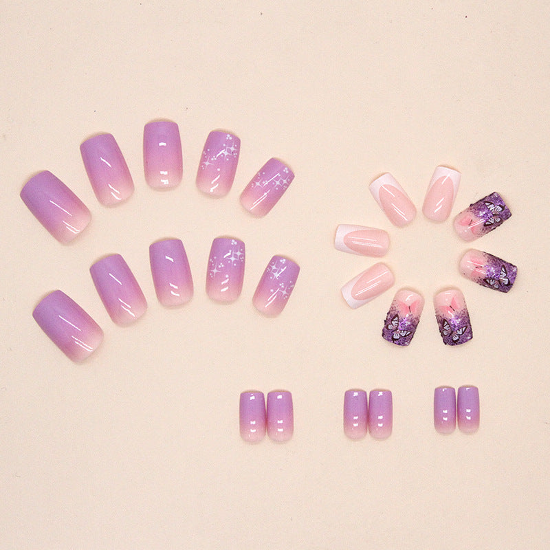 Wholesale Small Fresh Grape Purple Gradient Nail Stickers