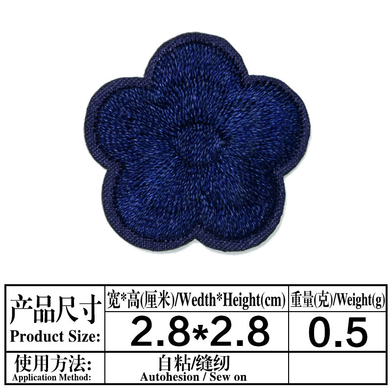 Wholesale Chic Embroidered Plum Blossom Patches Self Adhesive Flower Decorative Accents For Phone Cases Bags ets And Towels