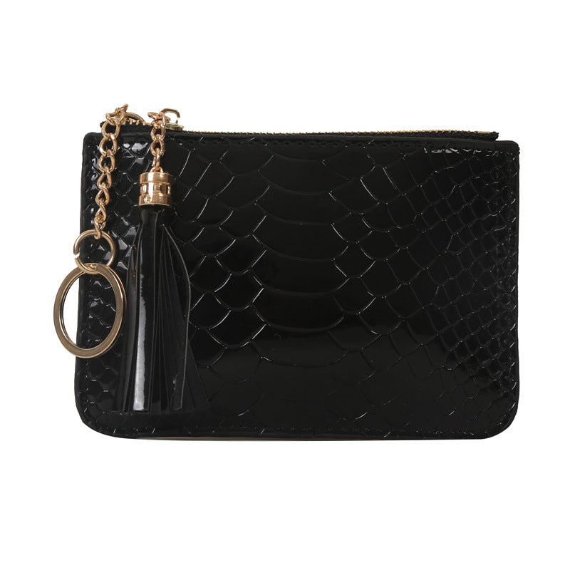 Wholesale PU Crocodile Pattern Multi Card Tassel Zero Wallet