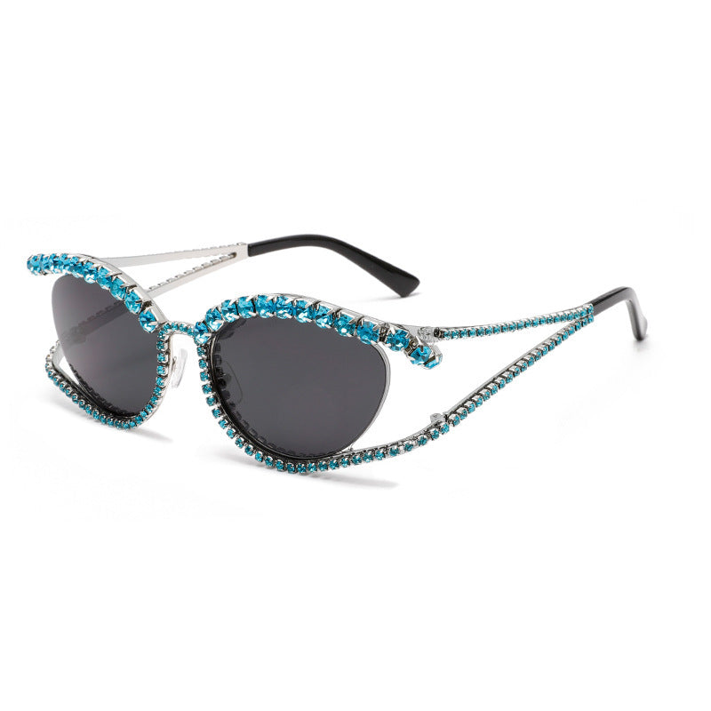 Wholesale Diamond-encrusted cat-eye sunglasses