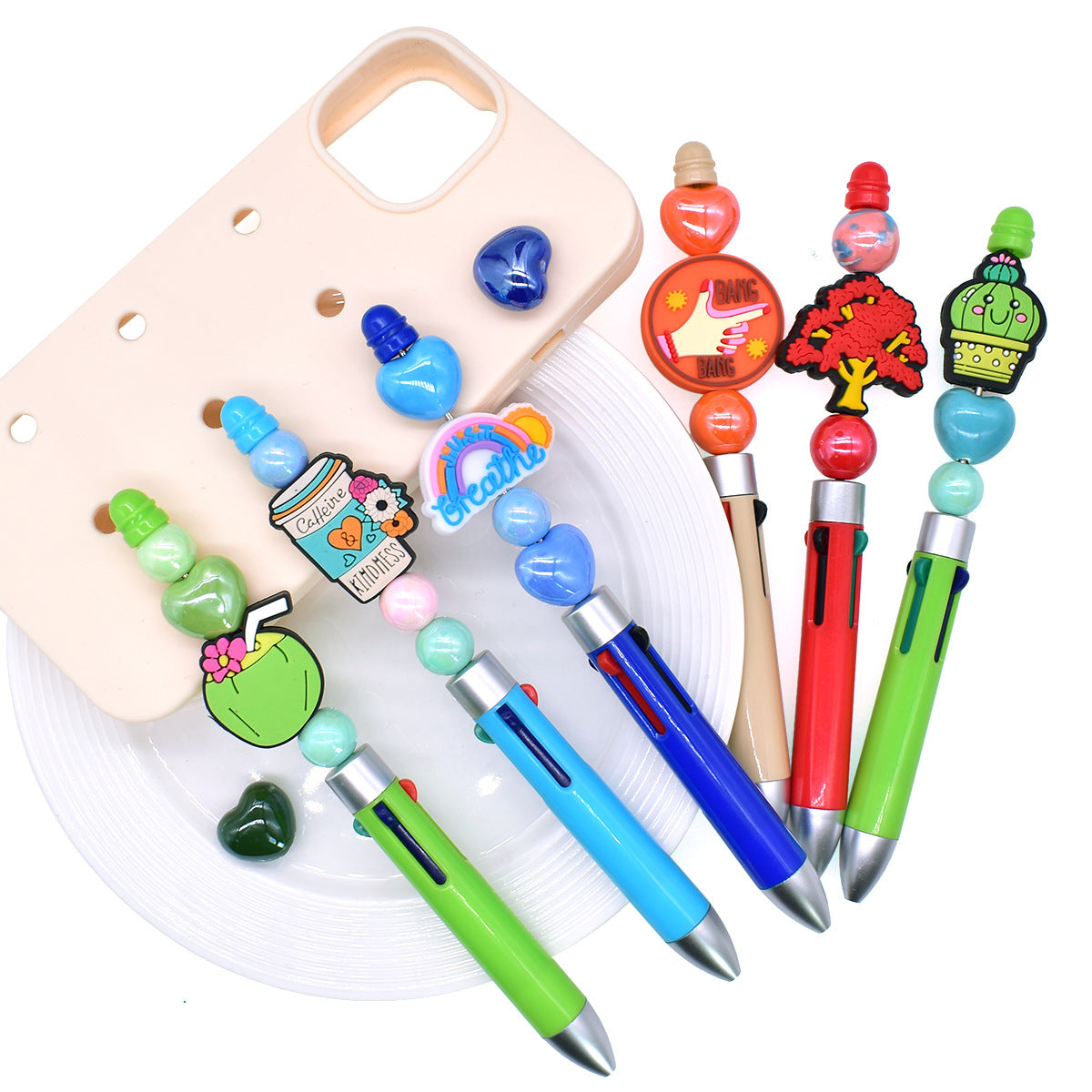 Wholesale Random  100pcs/pack DIY creative cartoon ballpoint pen beaded