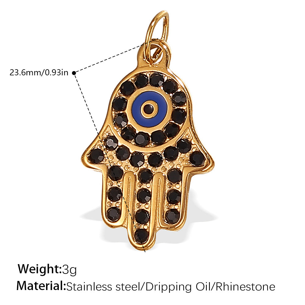 Wholesale Stainless steel 18K gold-plated palm eye pendant