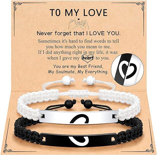 Wholesale Heart shaped black steel stainless steel curved woven adjustable bracelet