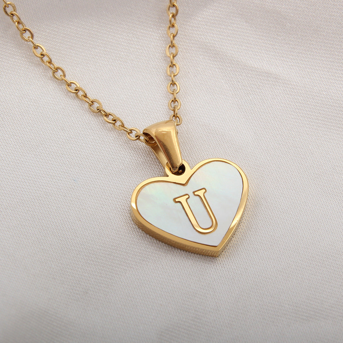 Wholesale Heart Shape Shell Stainless Steel Necklaces