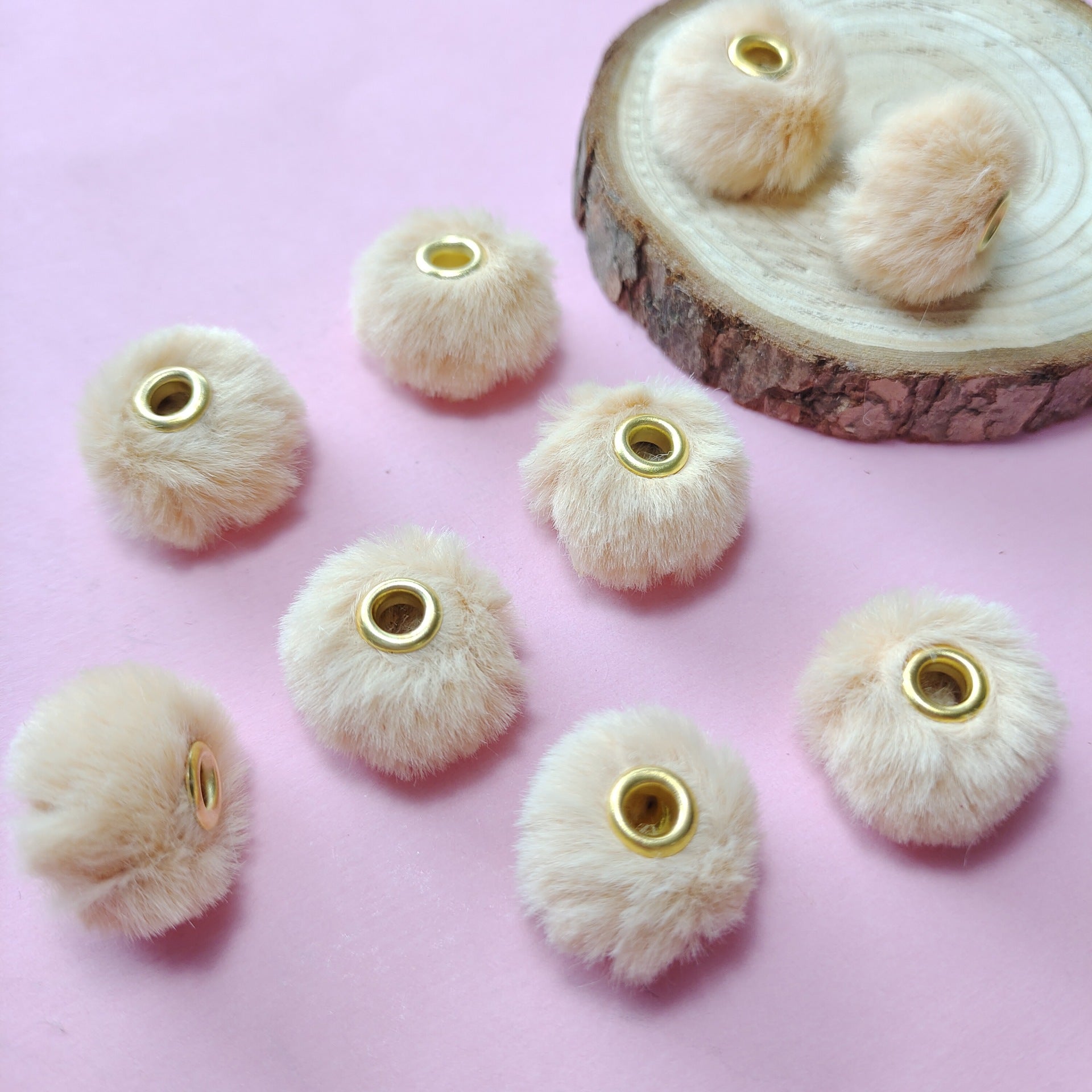 Wholesale 100pcs/pack  20MM Plush Ball Beads Spacers  DIY Beaded Pen Accessories