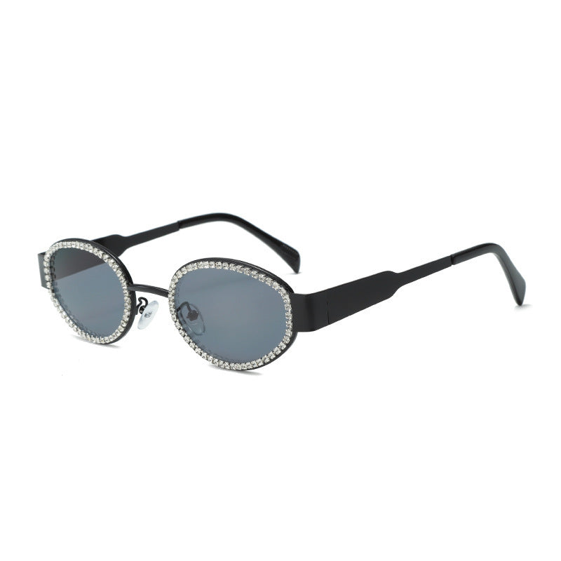 Wholesale Oval metal and diamond vintage sunglasses