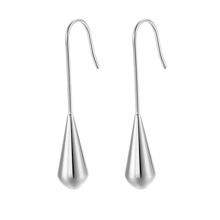Wholesale simple earrings water drop Stainless steel earrings women tassel long ear hook