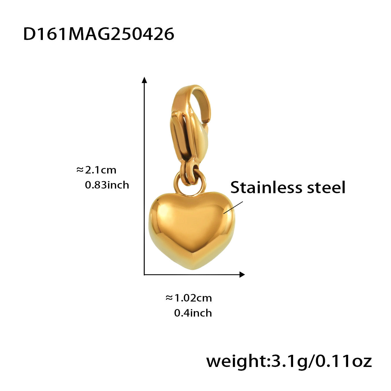 Wholesale 18K real gold stainless steel round bead heart shining zircon bracelet