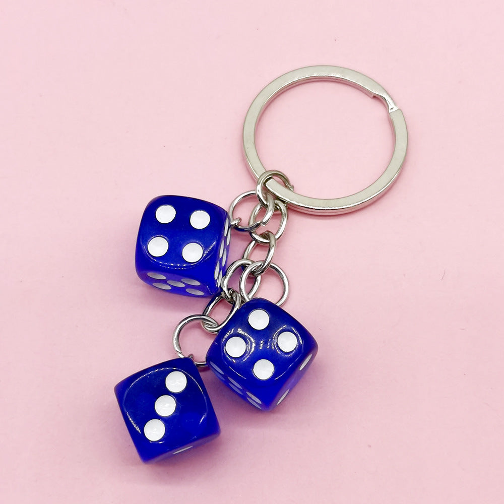 Wholesale Resin Colored Dice Keychain Pendants
