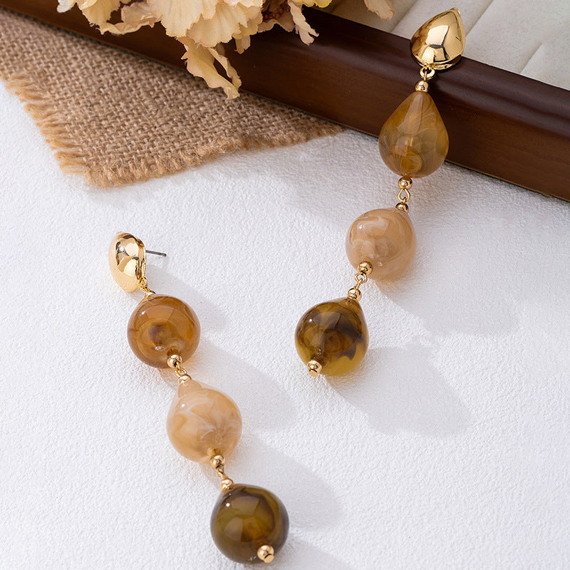 Wholesale Acrylic Resin Water Drop Tassel Earrings For Women Minimalist Chic Fashion Accessory Party Gift