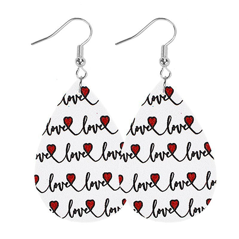 Wholesale Water droplet shaped heart-shaped red lip cute Valentine' s Day acrylic earrings