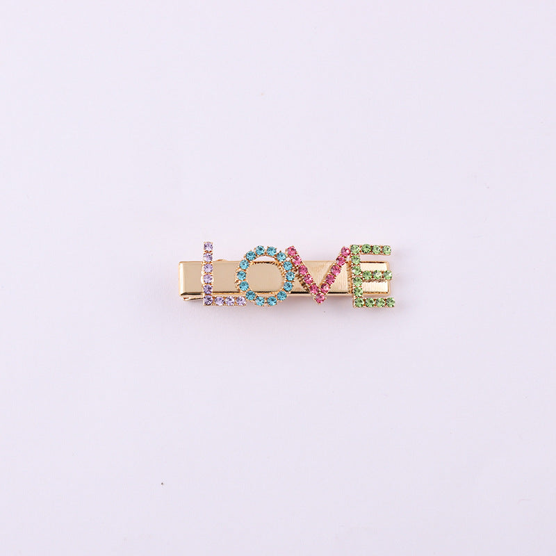 Wholesale Valentine's Day LOVE Colorful Full Diamond Hair Clips