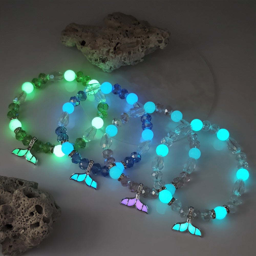 Wholesale Night glow fish tail dreamy crystal bracelet