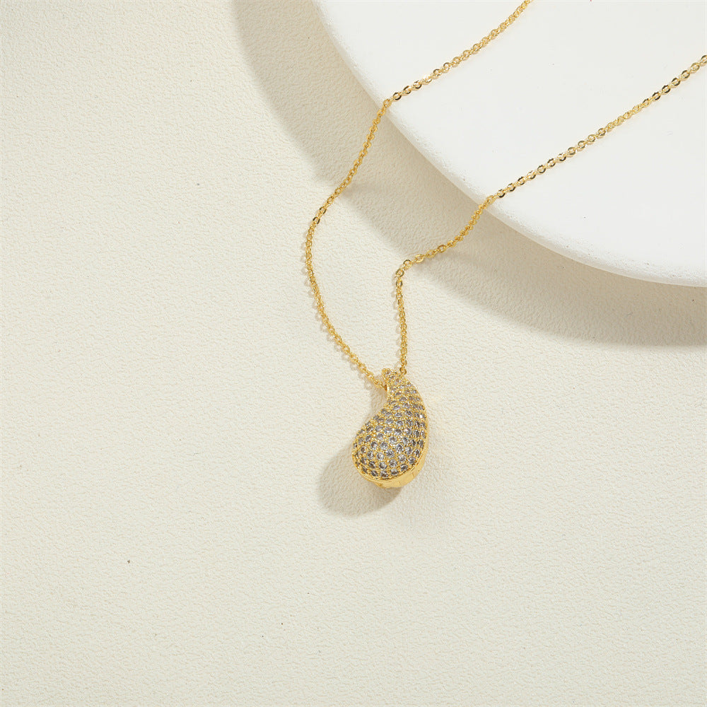 Wholesale Special Shaped Pentagram Water Drop Pendant Necklace