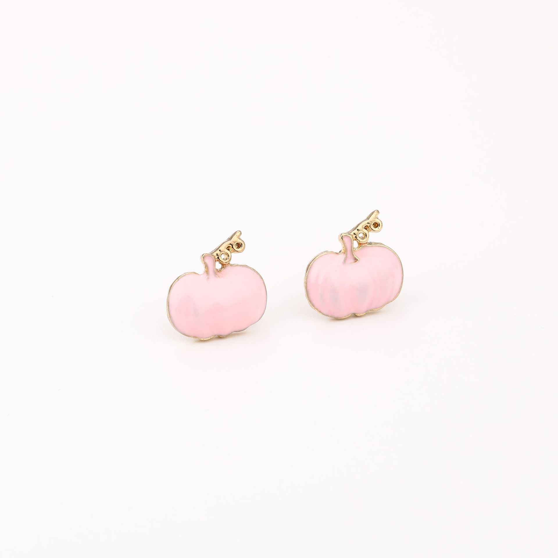 Wholesale  Pumpkin Earrings For Women Cute Small Zinc Alloy Drip Oil Design Creative Gift Trendy Jewelry Accessory For Boutique Resale