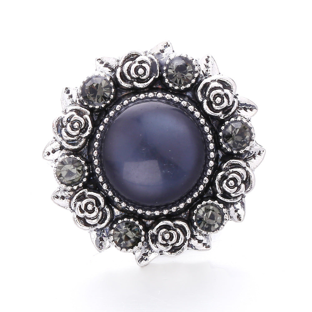 Wholesale Diy Snap Chart Bracelet Pendant Alloy Round Buckle