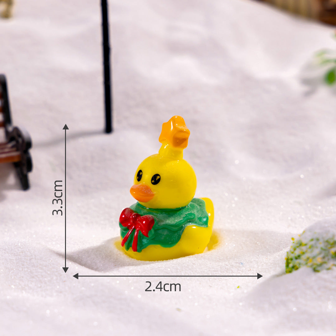 Wholesale Christmas Little Yellow Duck Animal Doll DIY  Resin Craft Gardening