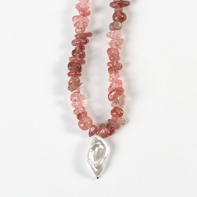 Wholesale Sweater Chain Crystal Irregular Beaded Colorful Crystal Necklace