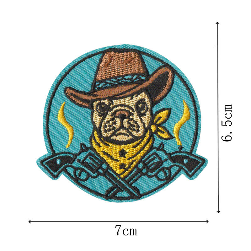 Wholesale 9 Piece Cartoon Cowboy Embroidered Patches With Adhesive Backing For Clothing Towel DIY Accessory