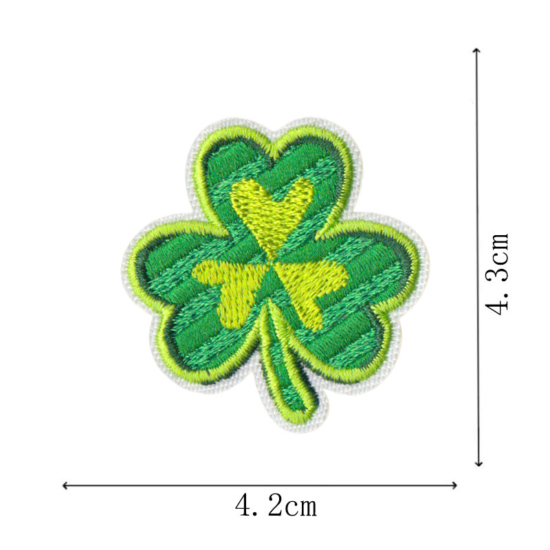 Wholesale St.  Patrick' s Day Clover Green Leaves DIY Patches