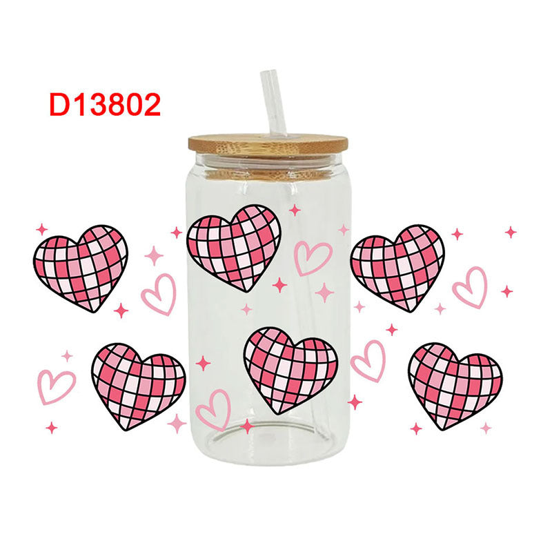 Wholesale Pink Flower Butterfly   16oz Cup UV DTF Wraps