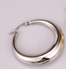 Wholesale Hollow Crescent Shaped Hollow Gold-plated Titanium Steel Earrings