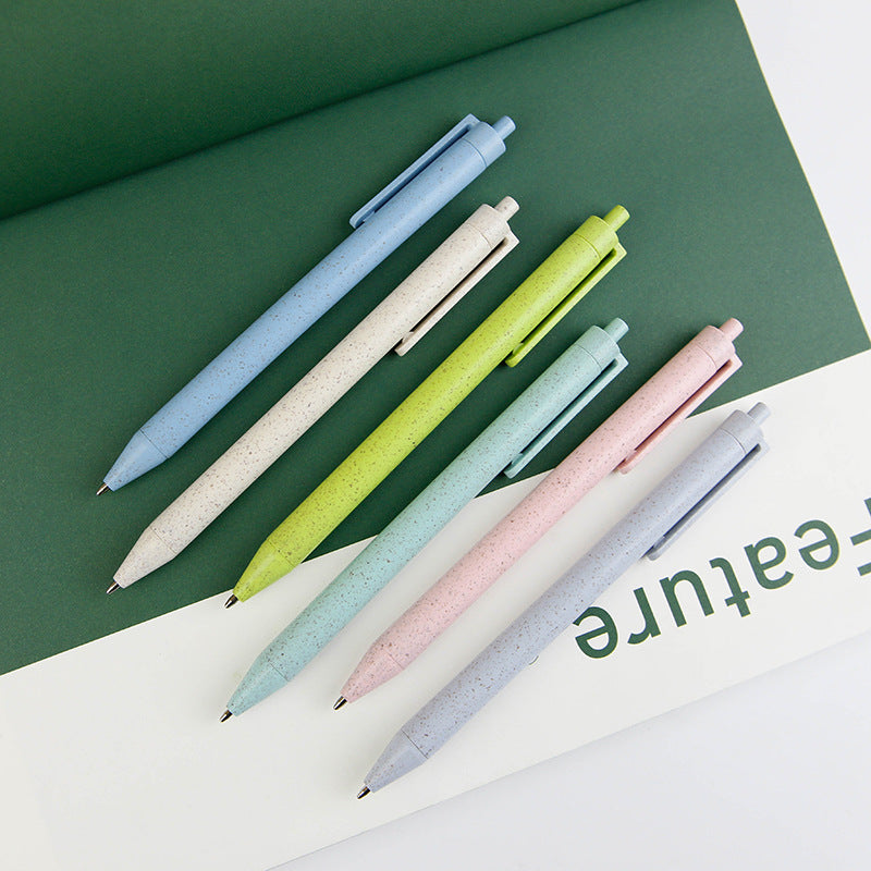 Wholesale Environmentally Friendly Degradable Wheat Straw Button Ballpoint Pen