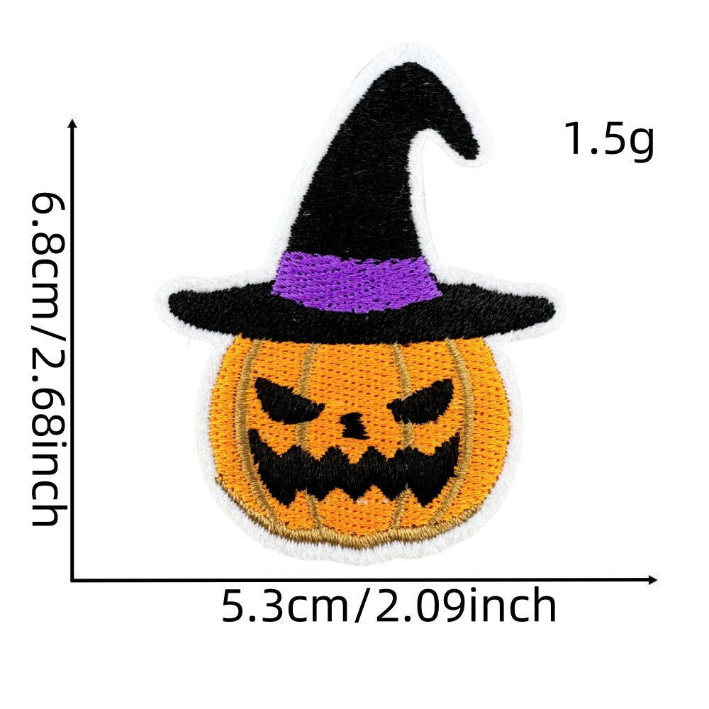Wholesale Polyester Iron On Embroidered Patches  Pumpkin Ghost Black Series Home Decor Accent