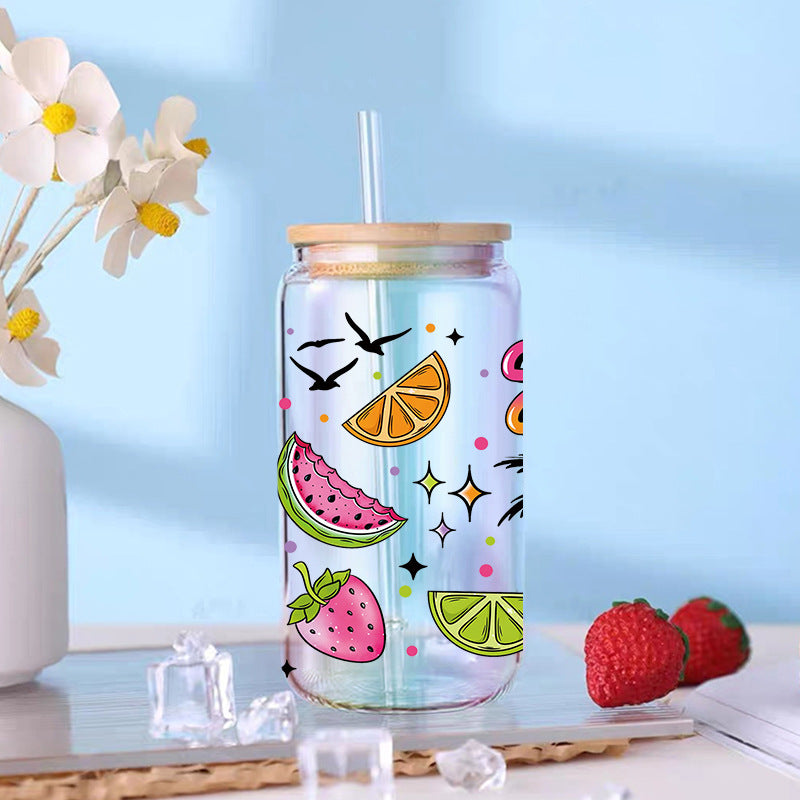 Wholesale Colorful Fruits in Summer 16oz Cup UV DTF Wraps