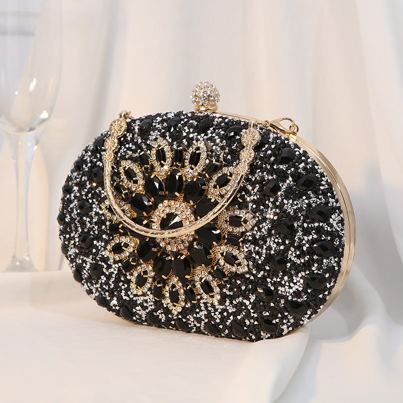 Wholesale Alloy flower diamond studded evening bag clutch bag dress banquet handbag
