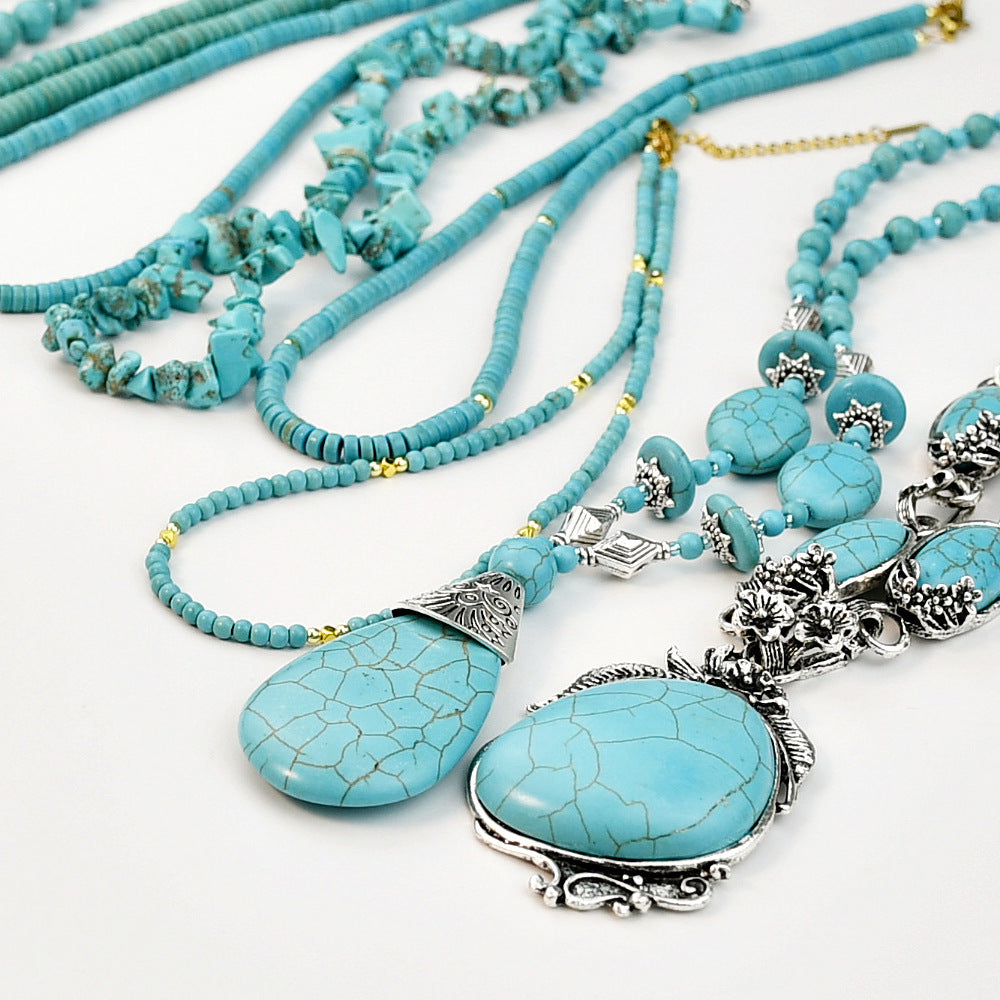 Wholesale Long Turquoise Beaded Necklace