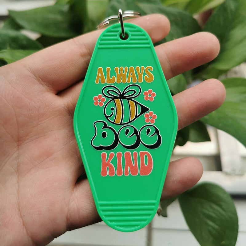 Wholesale ALWAYS BEE KIND Retro Plastic Hotel Keychain