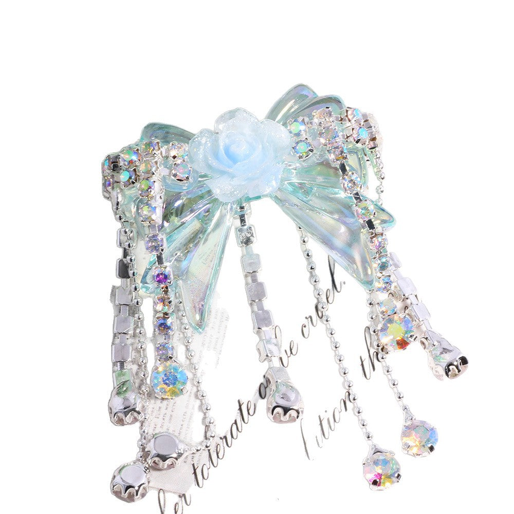 Wholesale 3pcs Colorful tassel bow acrylic straight hole Acrylic Beads