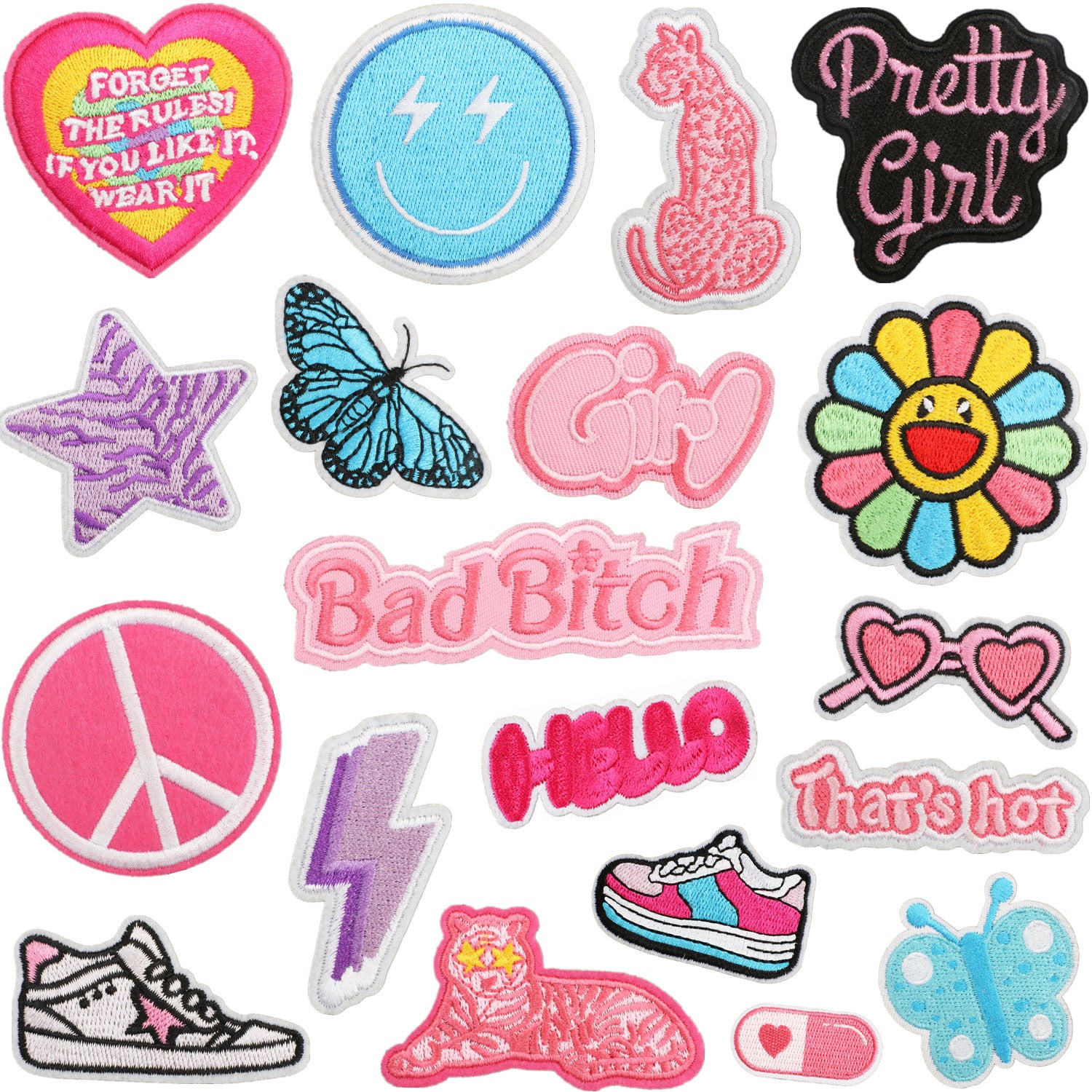 Wholesale Girl's Pink Decorative Embroidered Cloth Sticker