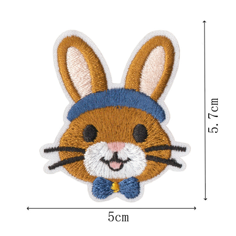 Wholesale Stylish Rabbit Bow Embroidered Patches 9 Pack Heat Activated DIY Clothing Repair Accessory