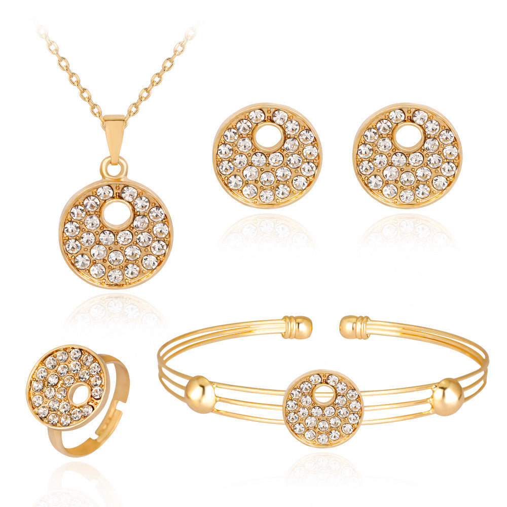Wholesale Exquisite Crown Shaped Alloy Jewelry Set of Four Pieces