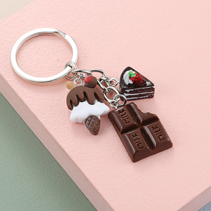 Wholesale 10PCS Resin Ice Cream Keychain