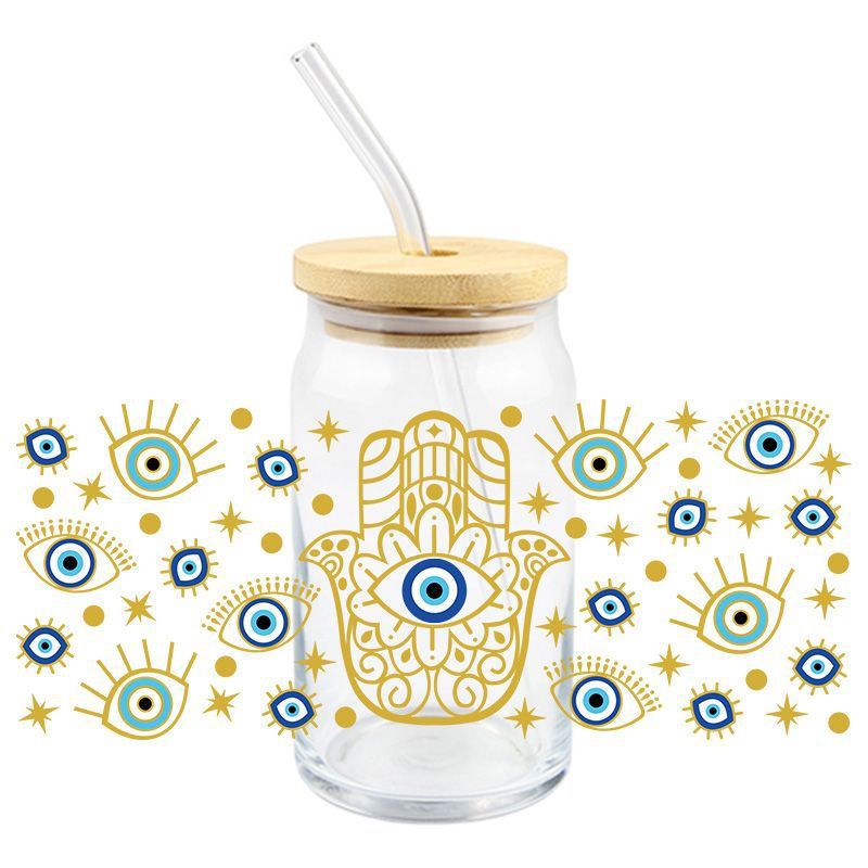 Wholesale 5pcs Devil' s Eye 16oz Cup UV DTF Wraps