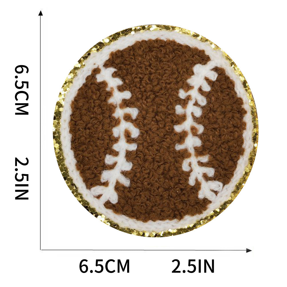 Wholesale Love Basketball Theme Patch Gold Edge Embroidered Iron On DIY Accessory For ets