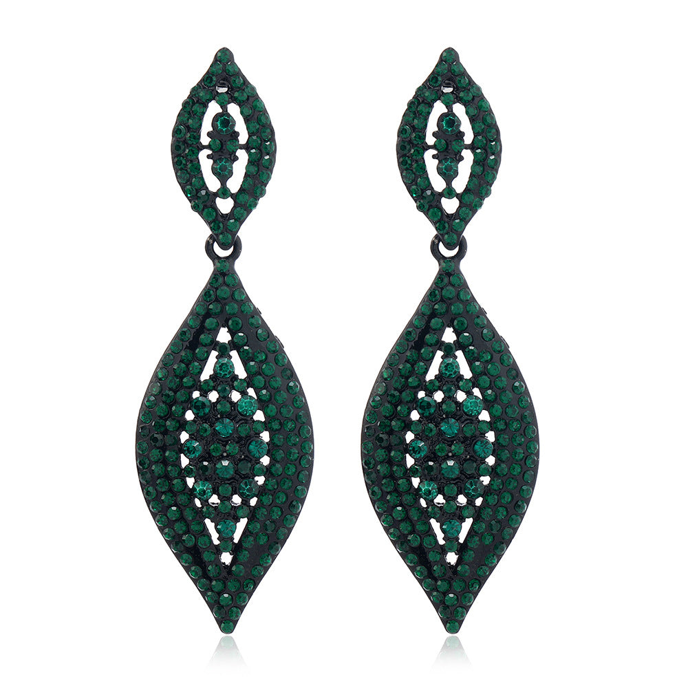 Pendientes de colgante de cristal de diamantes de aleación al por mayor