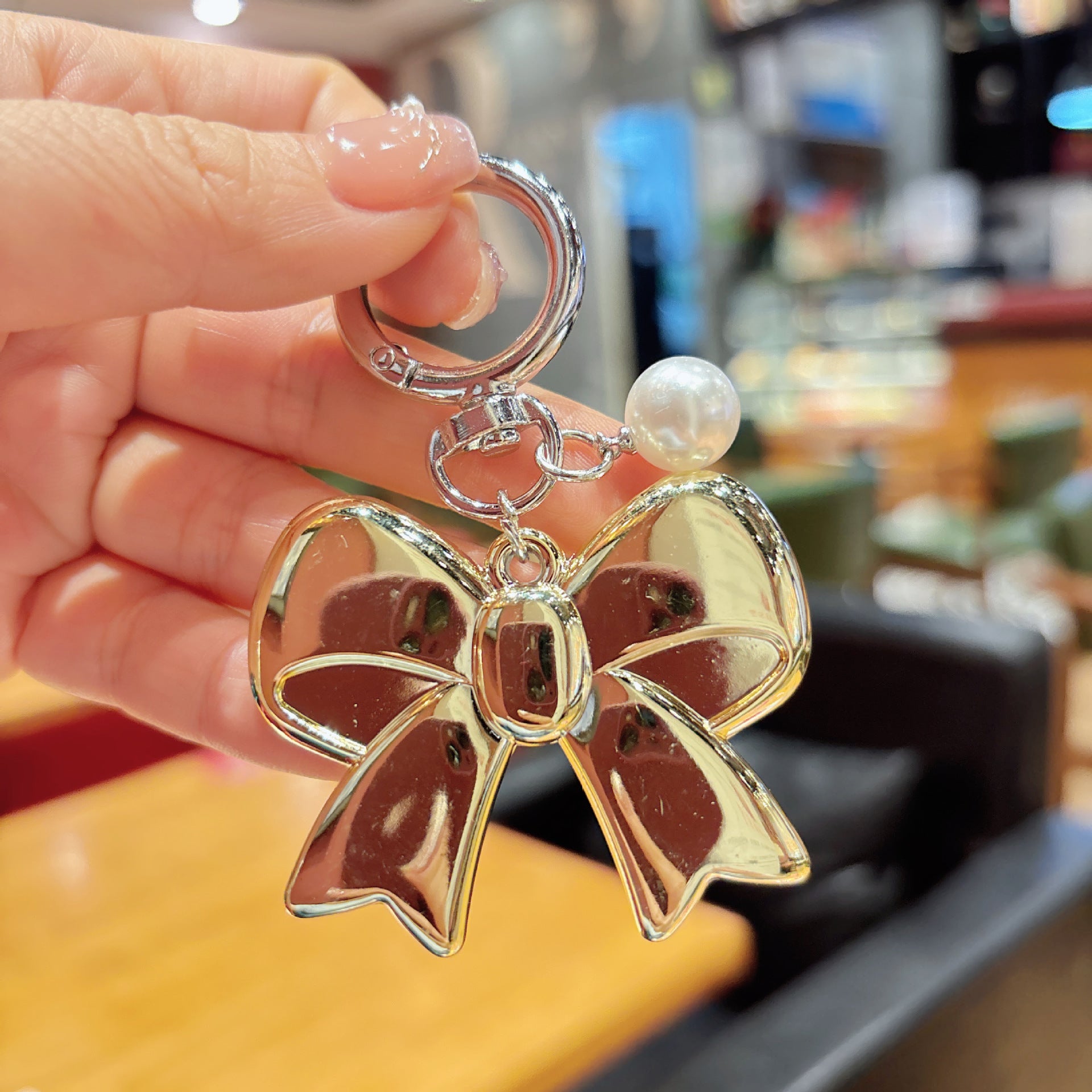 Wholesale Sweet Pink Butterfly Bow Acrylic Keychain Phone Charm Fashion Accessory Boutique Resale Gift