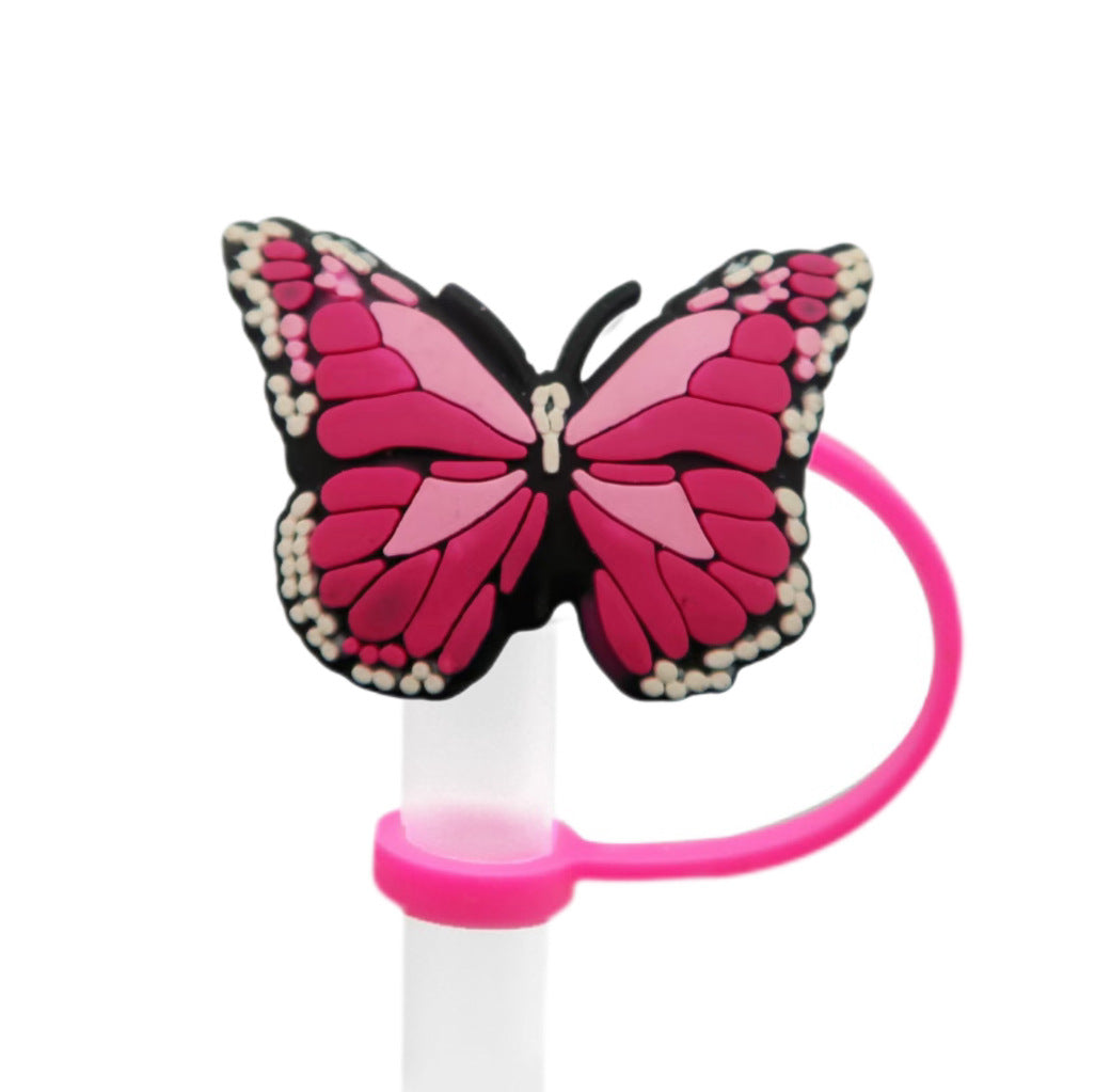 Wholesale 10pcs Butterfly Straw Cover Cute Cartoon Straw Cap Dust Plug